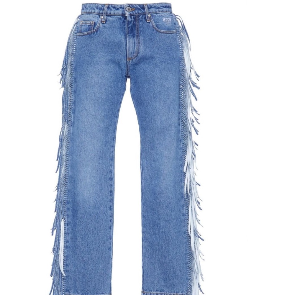 MSGM side fringe denim, IT40